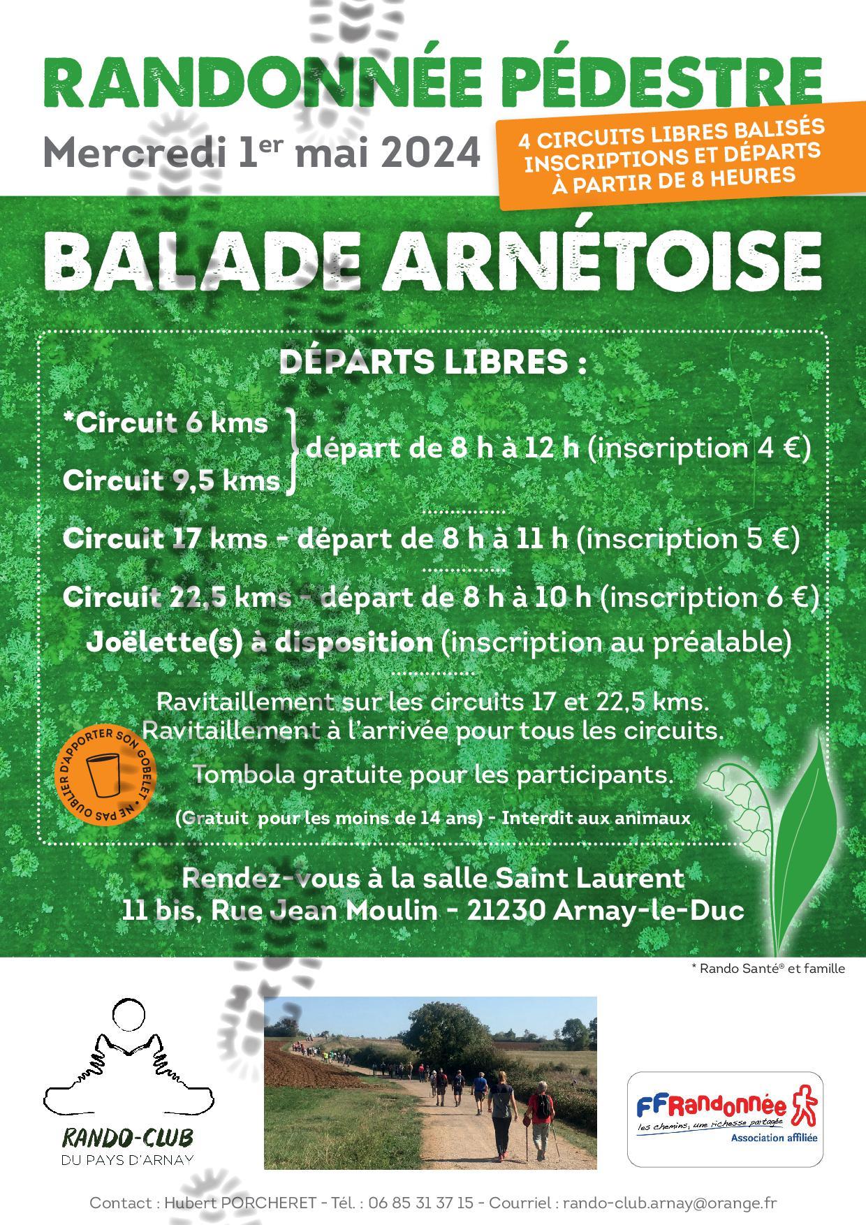 Affiche 1er mai balade arnetoise 2024