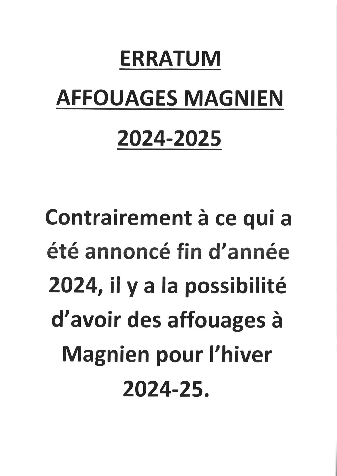 Erratum affouages magnien 24 25 1