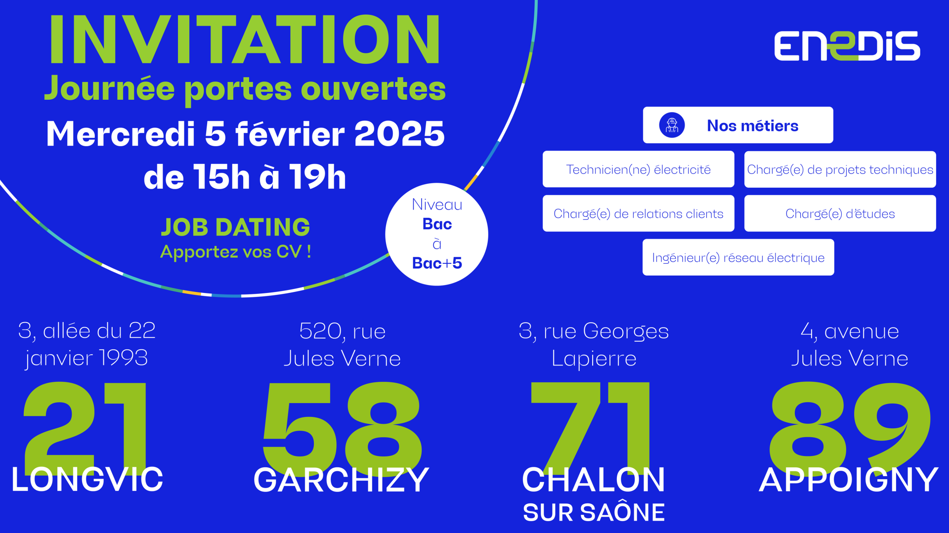 Invitation enedis journee portes ouvertes le 05 fev 2025