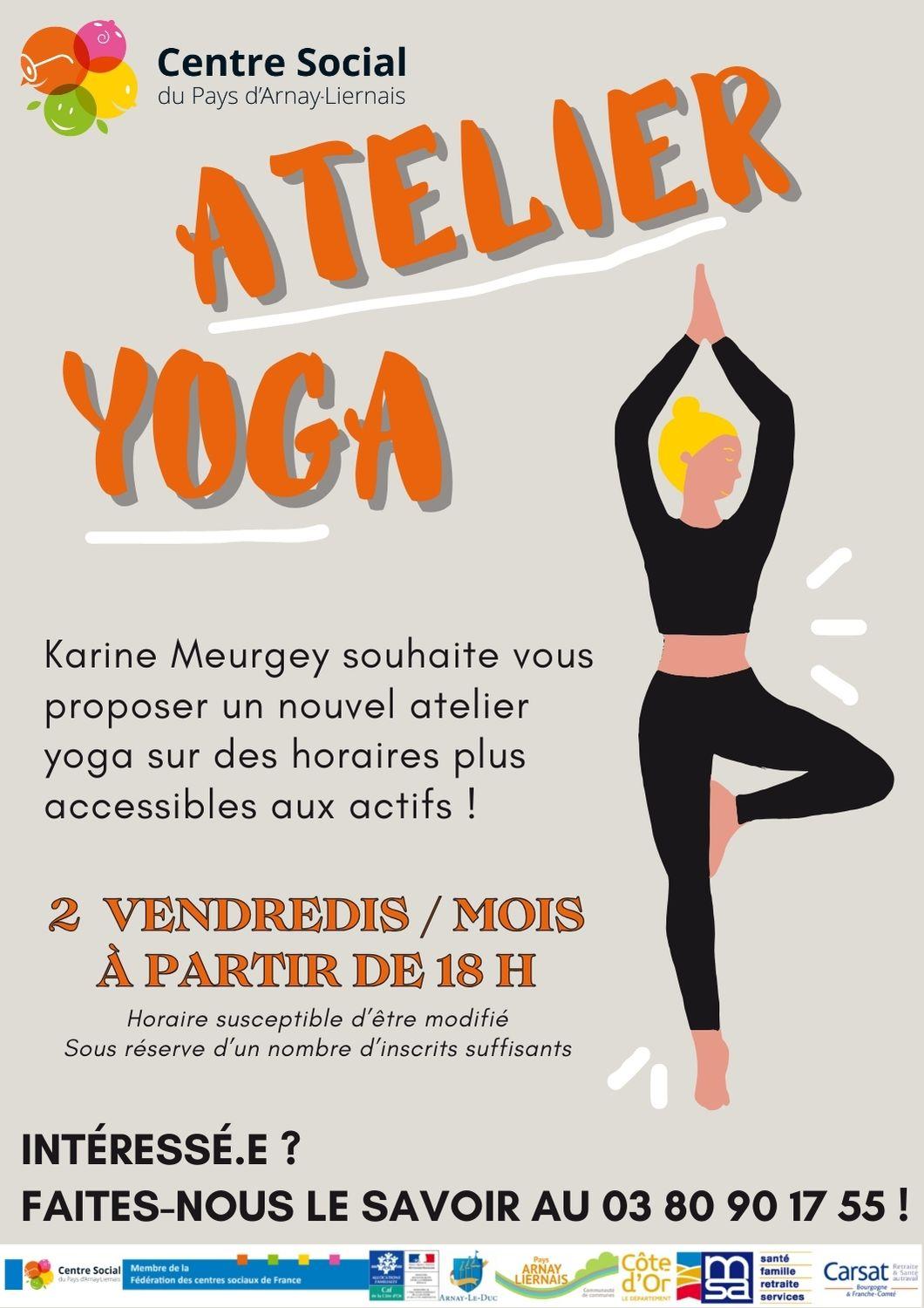 Proposition yoga vendredis centre social arnay liernais 2024